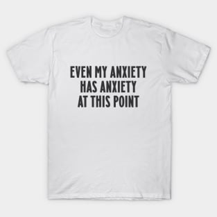 Even my anxiety has anxiety at this point T-Shirt